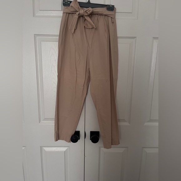 Zara Tan Trousers with Elastic Waistband - Picture 2 of 3